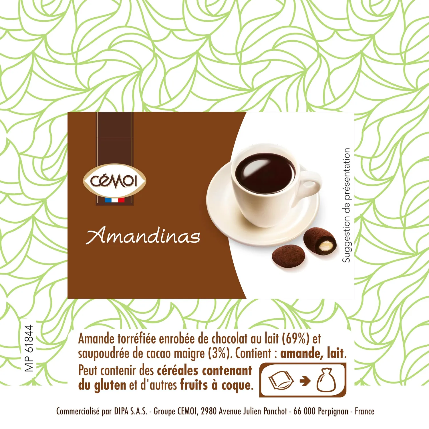 Cémoi Amandinas Amandes Chocolat au Lait 1,4 kg Cacaoté