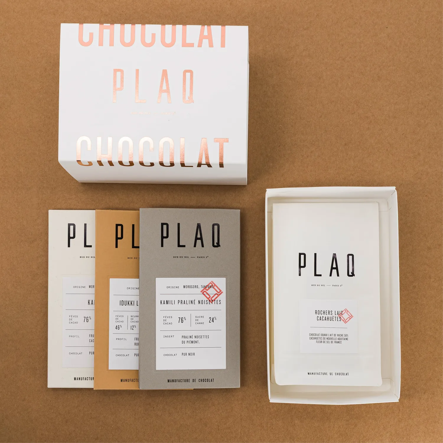 Plaq Découverte Artisan coffret 5 chocolats noir lait
