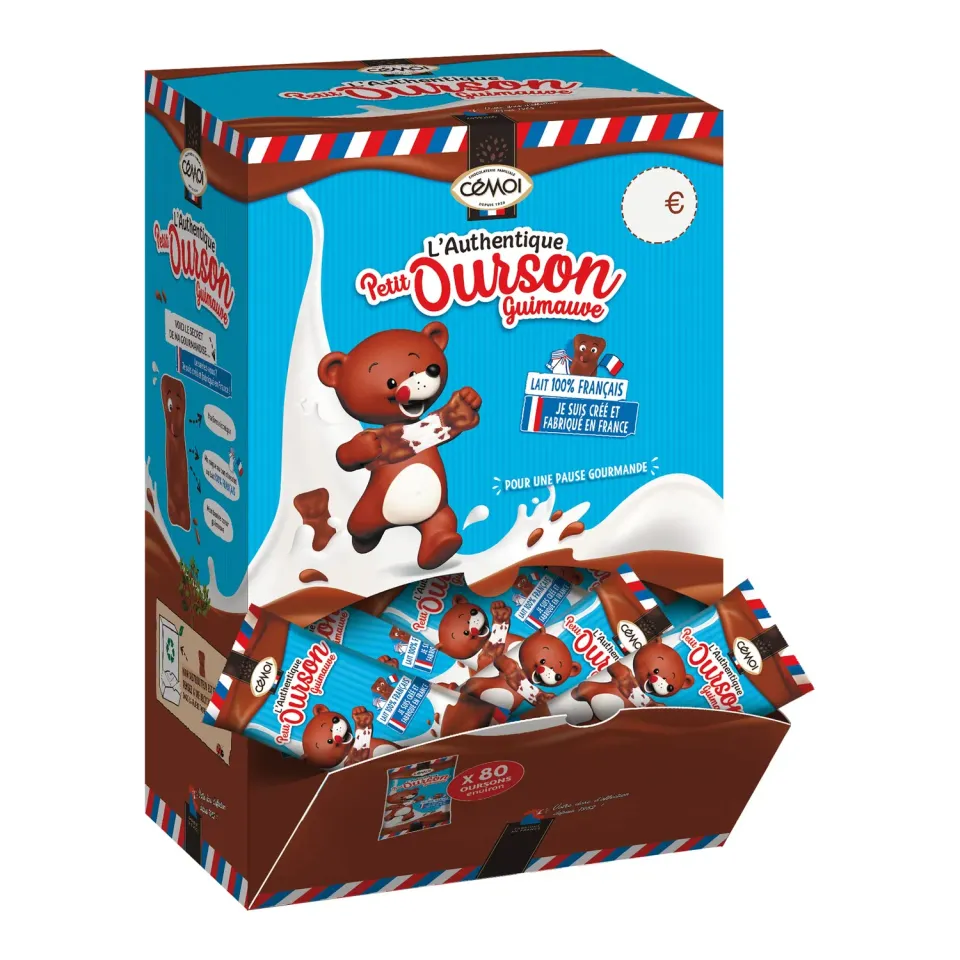 Cémoi Petit Ourson guimauve chocolat au lait 80 pièces 920g