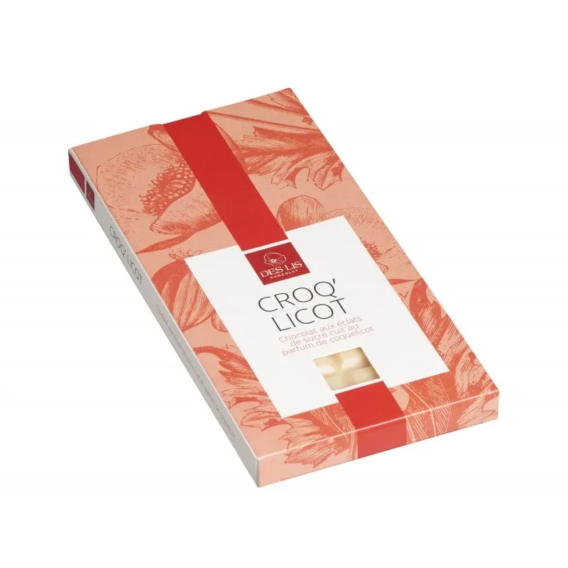 Des Lis Chocolat Croqu'Licot tablette chocolat 100g coquelicot