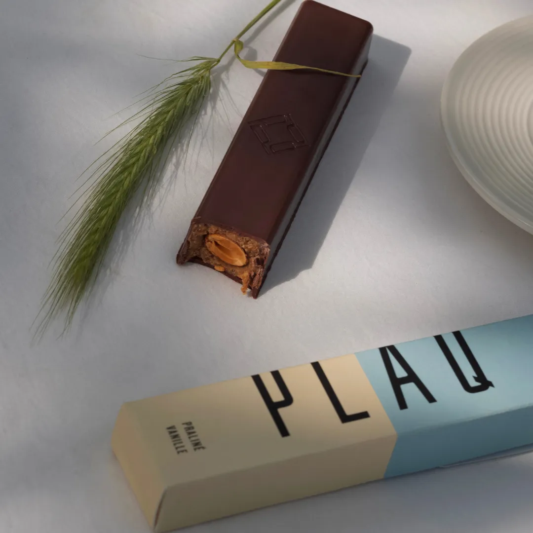PLAQ Barre Chocolat Lait Vanille Praliné Amandes