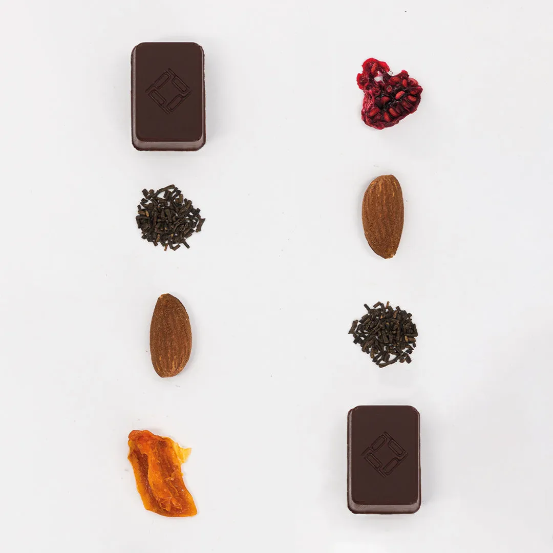 Plaq Bonbons Fruits Thé pralinés amandes coffret