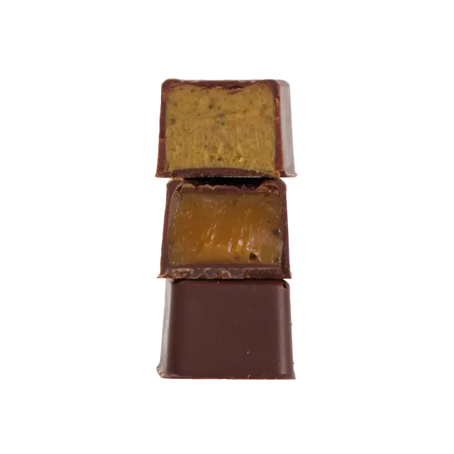 PLAQ Bonbons Chocolat Noir Caramel Vanille Boîte 16