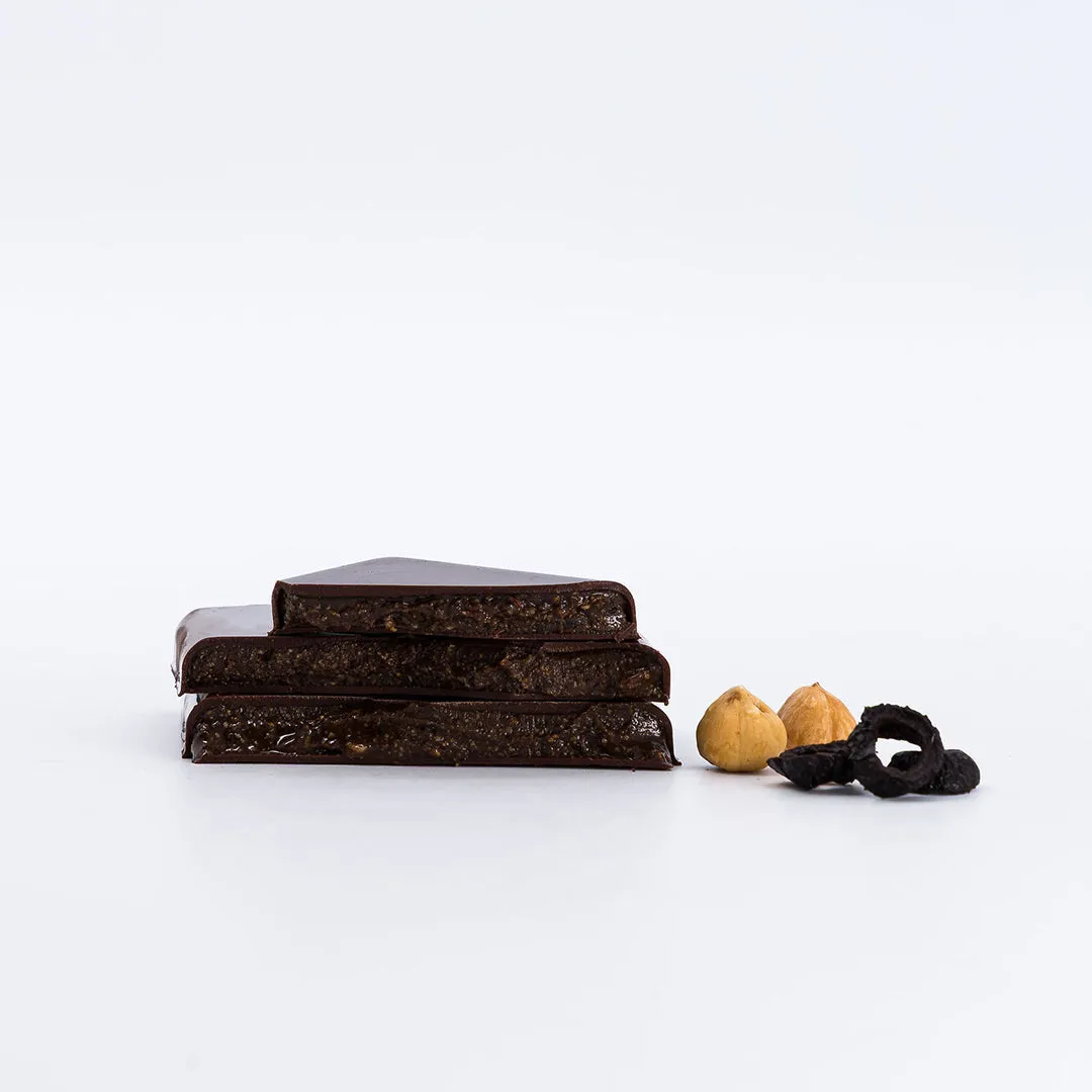 Plaq Kamili praliné noisettes olives noires tablette salée