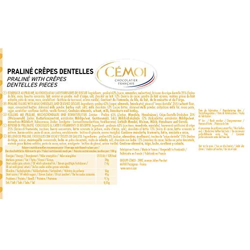 Cémoi Fourrage praliné crêpes dentelles 6 kg croustillant
