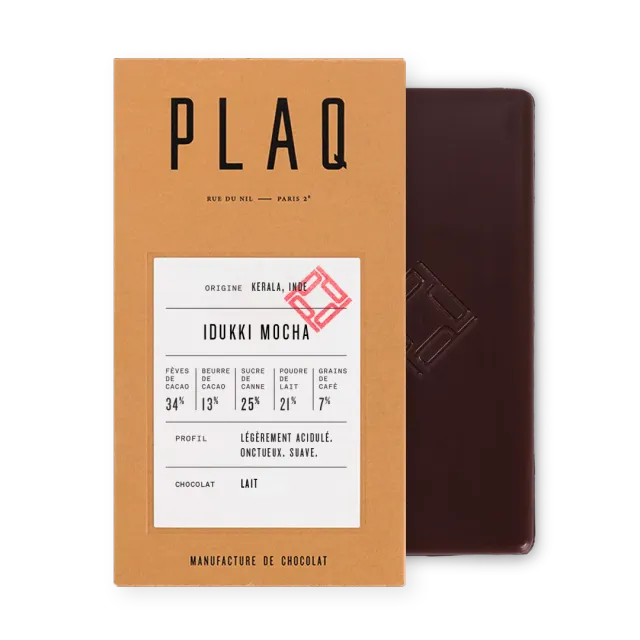 PLAQ Idukki Mocha tablette chocolat lait café