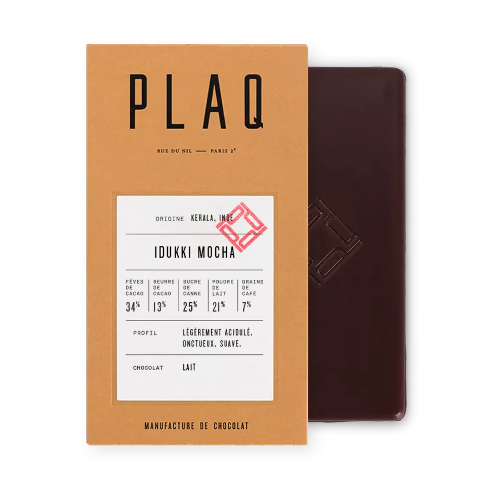 PLAQ Idukki Mocha tablette chocolat lait café