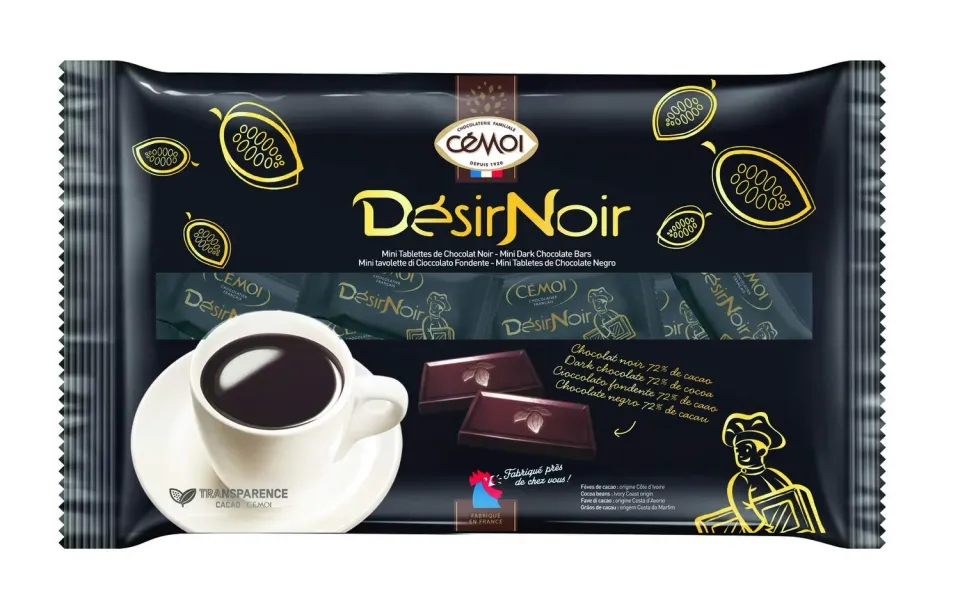 Cémoi Désir mini-tablettes chocolat noir 72% 200 g fruité
