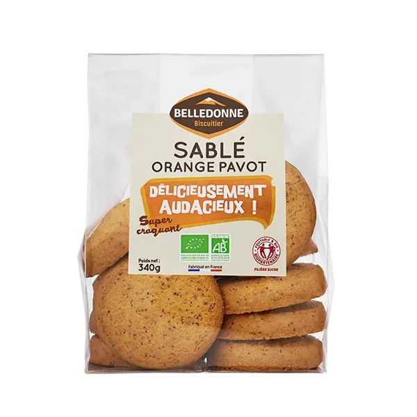Belledonne Orange graines de pavot biscuit sablé 340 g bio
