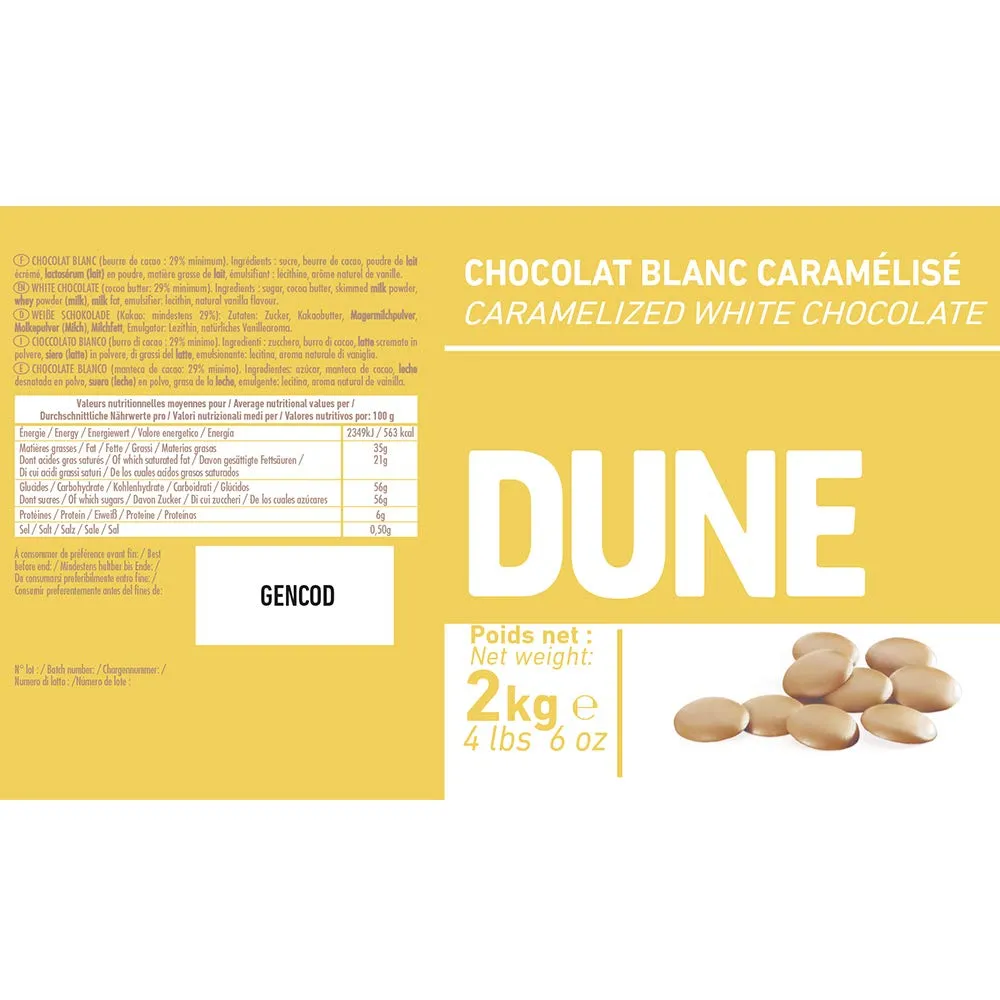 Cémoi Dune 29162 chocolat de couverture blanc caramélisé 2 kg