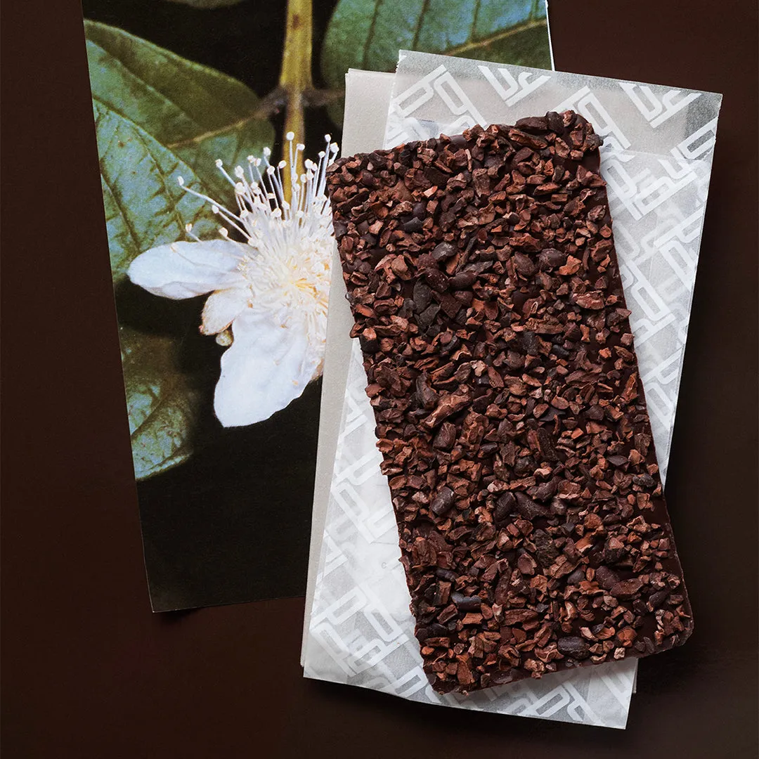 Plaq Chuao tablette chocolat noir 76% grué