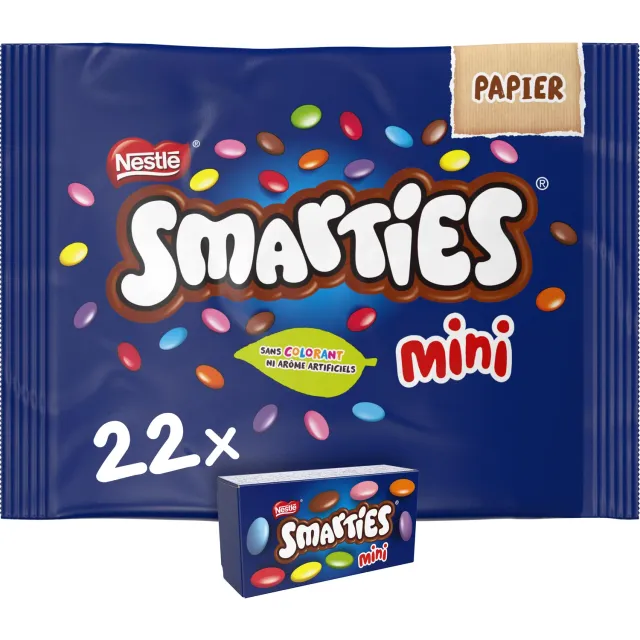 Smarties Mini bonbons chocolat au lait 315g familial colorés naturels