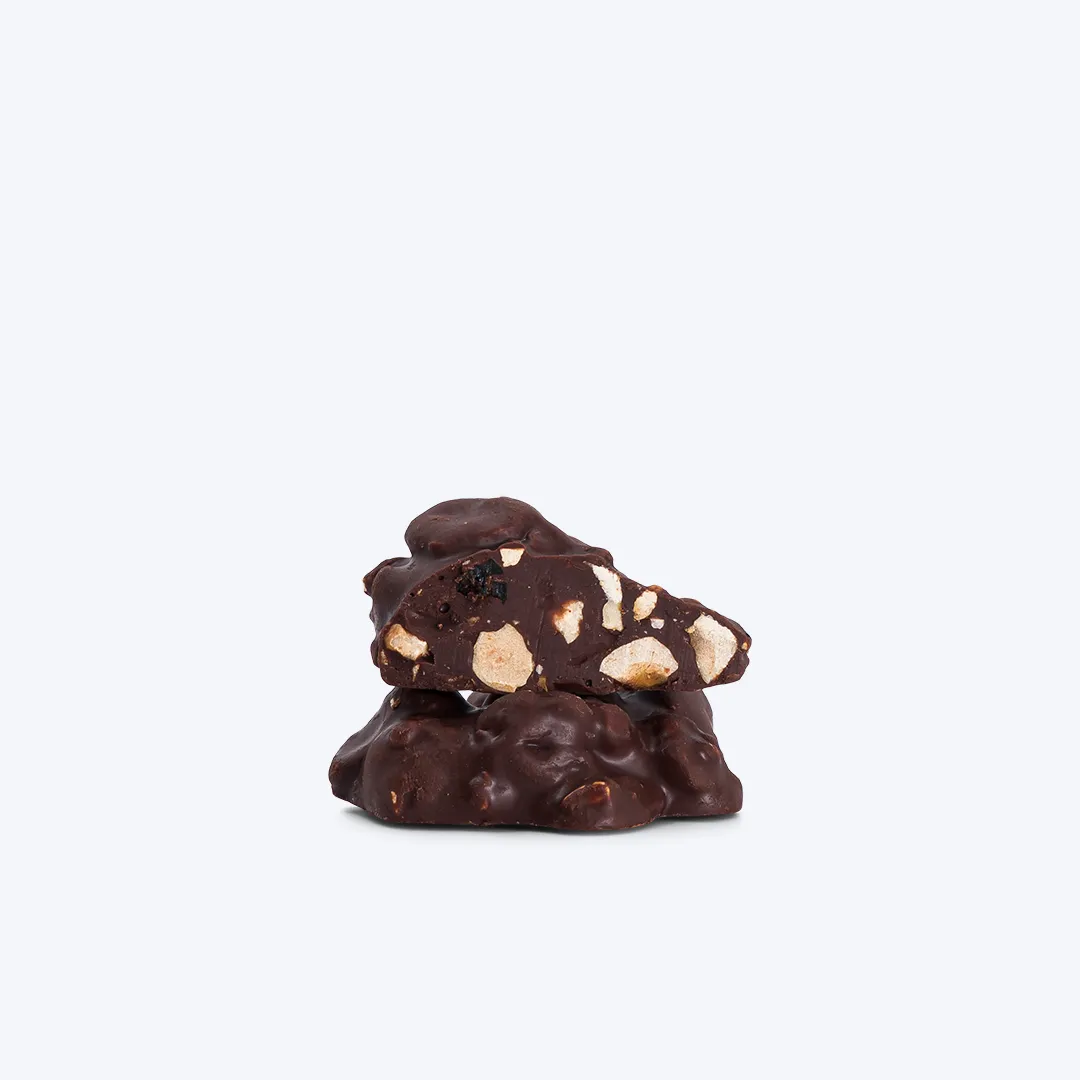 PLAQ Rochers chocolat lait Idukki 58% noisettes Piémont
