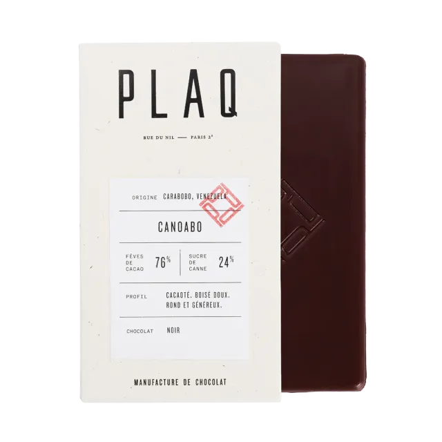 PLAQ Noir Canoabo 76% tablette caramel