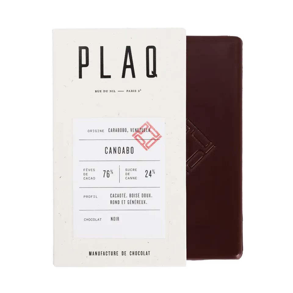 PLAQ Noir Canoabo 76% tablette caramel