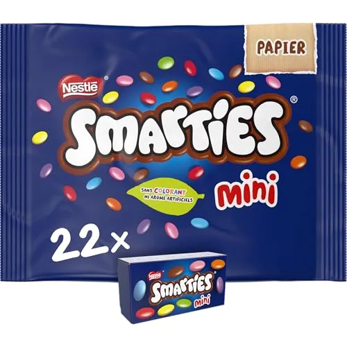 Smarties Mini bonbons chocolat au lait 315g familial colorés naturels