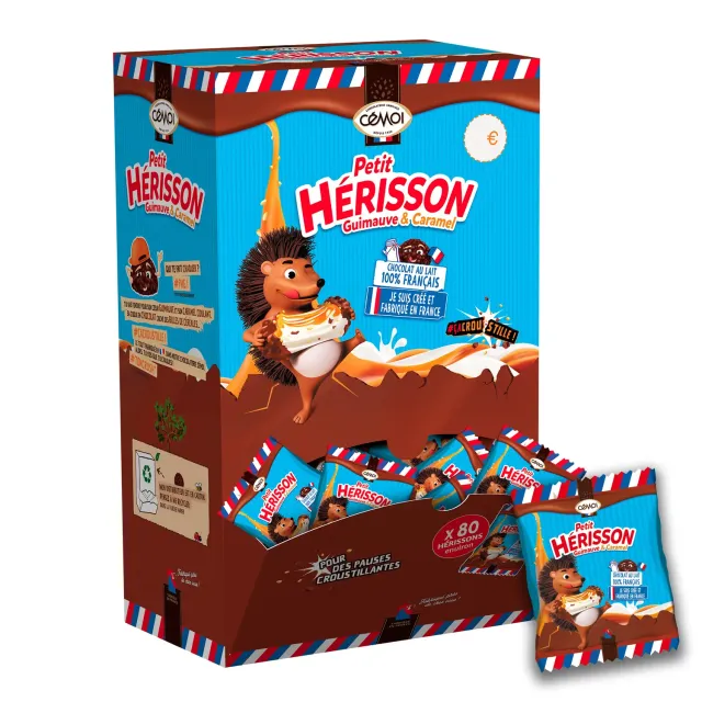 Cémoi Petit Hérisson guimauve lait caramel 80 pièces 920 g croustillant