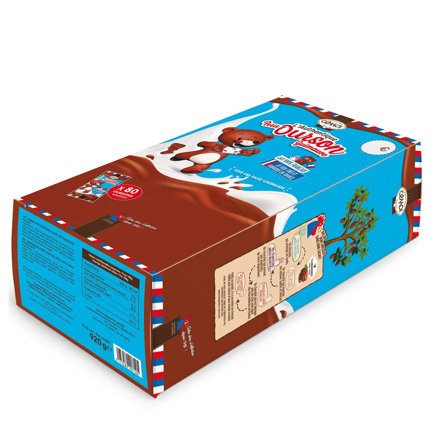 Cémoi Petit Ourson guimauve chocolat au lait 80 pièces 920g