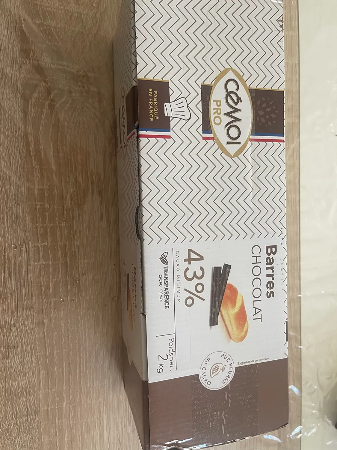 Cémoi Barres Goûter Nues noir 43% 2 kg pur beurre