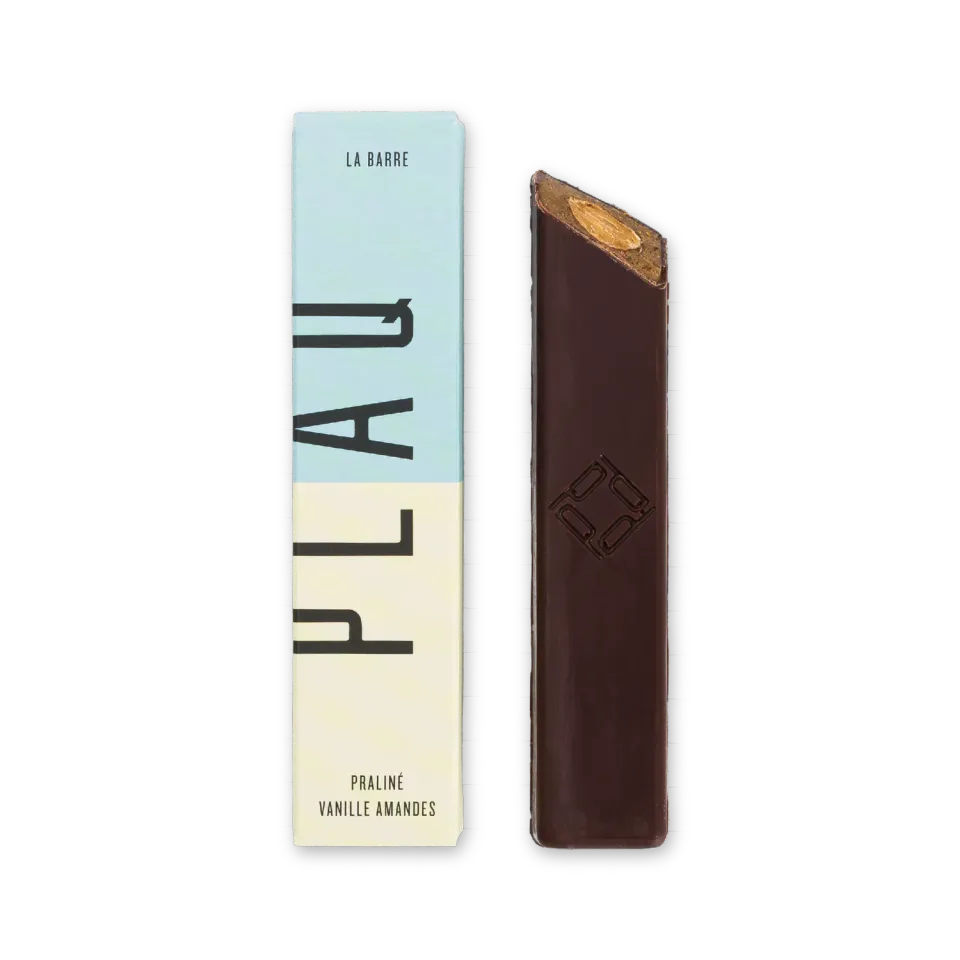 PLAQ Barre Chocolat Lait Vanille Praliné Amandes