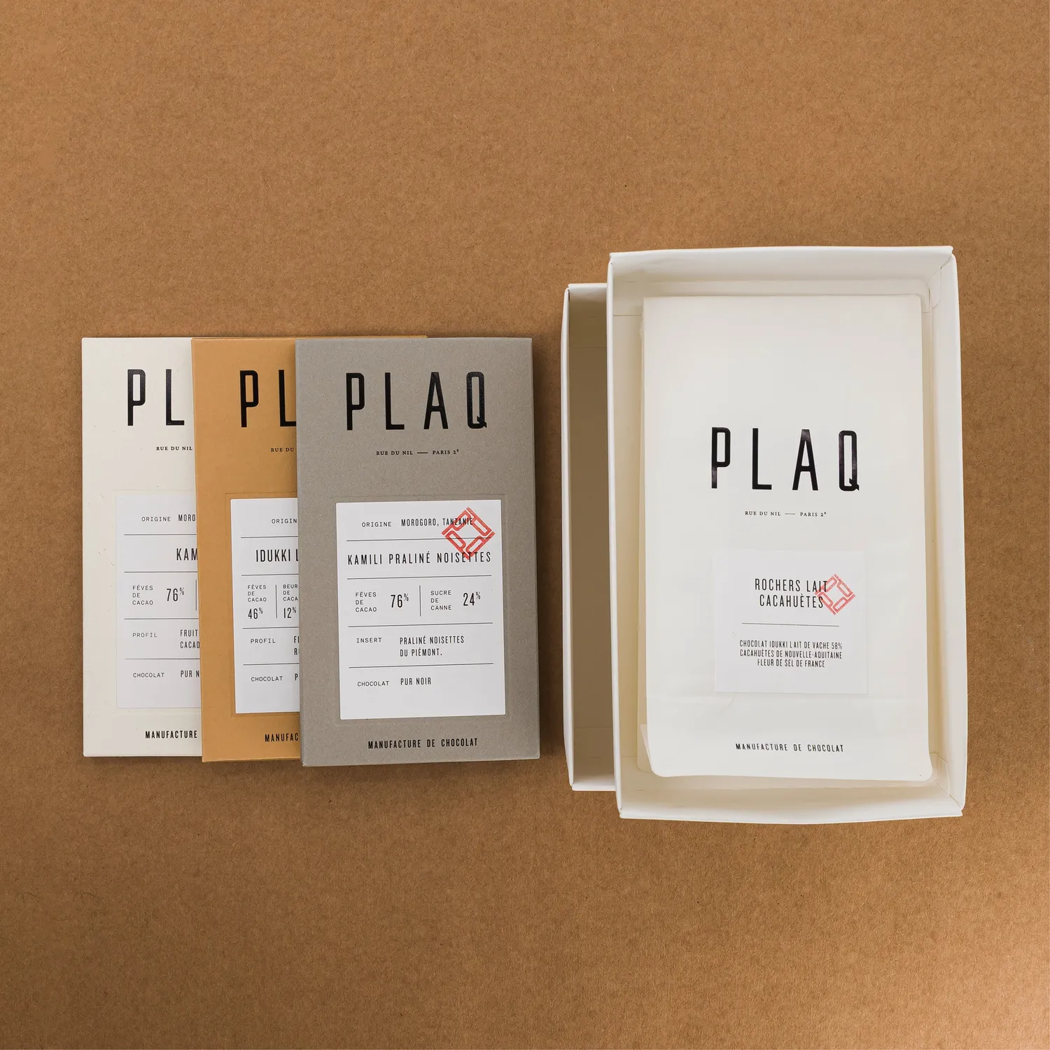 Plaq Découverte Artisan coffret 5 chocolats noir lait