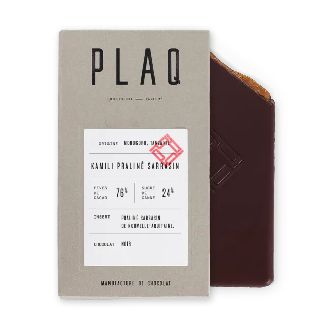 PLAQ Kamili tablette chocolat noir praliné sarrasin