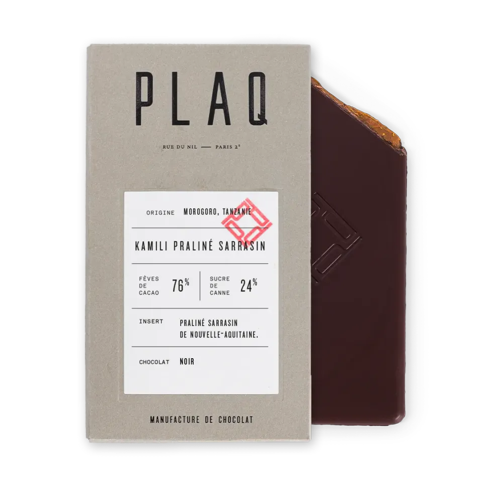 PLAQ Kamili tablette chocolat noir praliné sarrasin