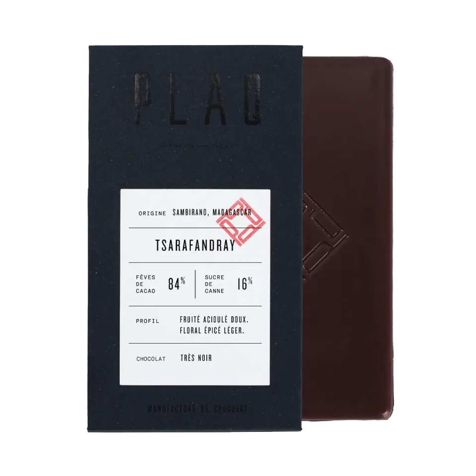 PLAQ Tsarafandray 84% tablette très noir