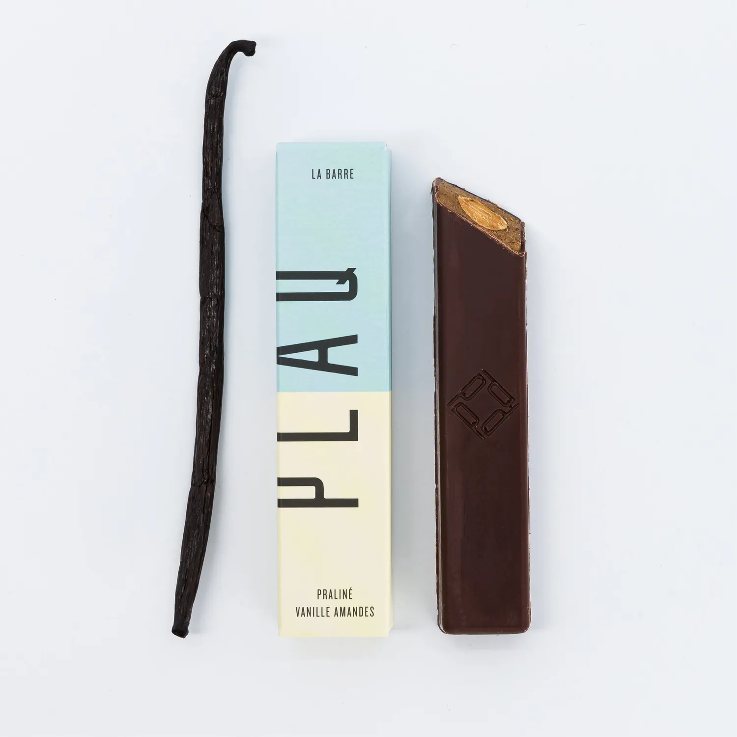 PLAQ Barre Chocolat Lait Vanille Praliné Amandes