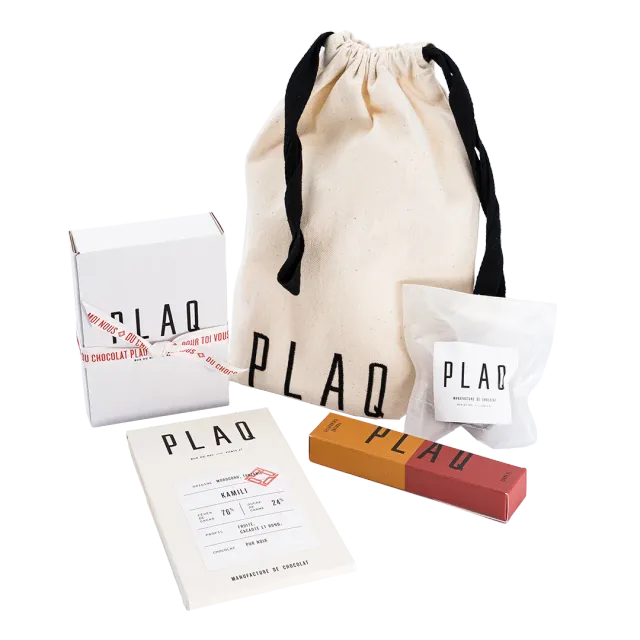Plaq Pochon Brodé Festif coffret chocolats assortis