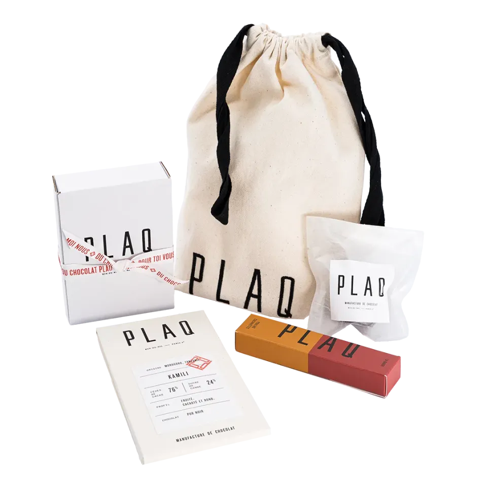 Plaq Pochon Brodé Festif coffret chocolats assortis