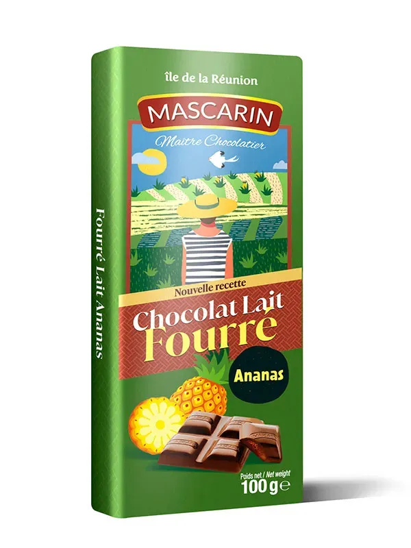Mascarin Fourré Ananas chocolat au lait fourré exotique