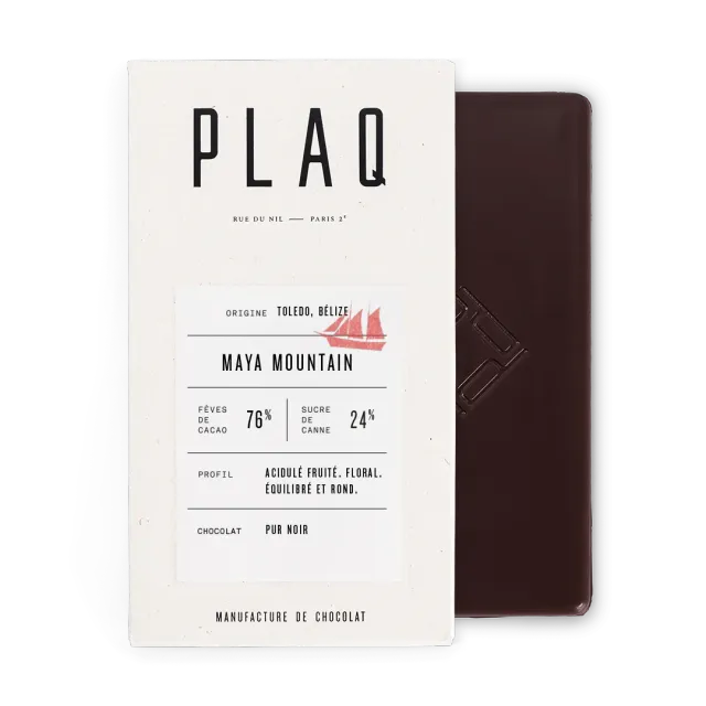 PLAQ Maya Mountain 76% tablette voilier fruité