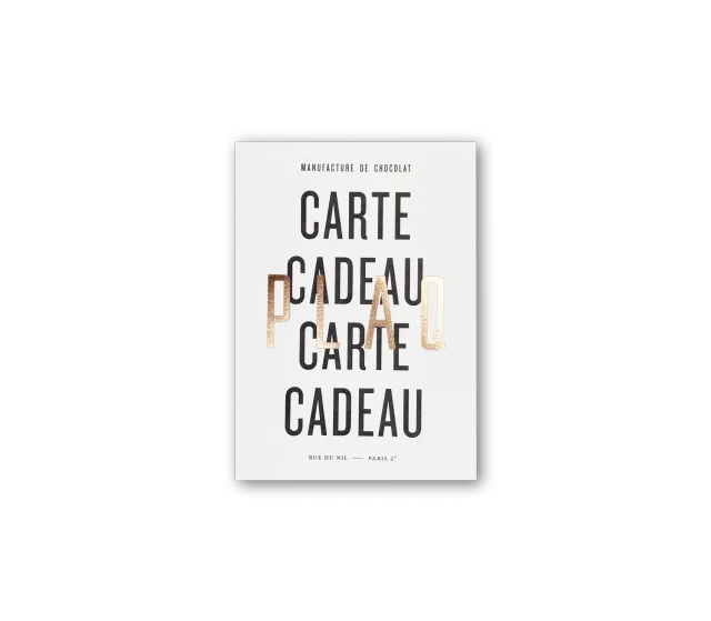 Plaq Carte Cadeau 100€ carte cadeau chocolat