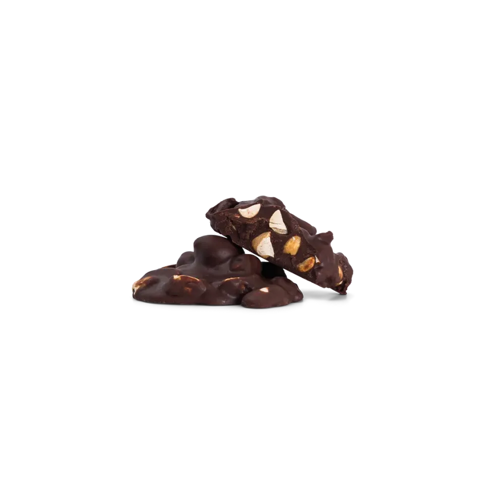 Plaq rochers lait cacahuètes chocolat Idukki 58%