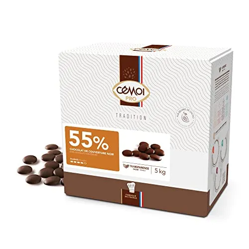 Cémoi Tradition 55% chocolat de couverture noir 5 kg doux