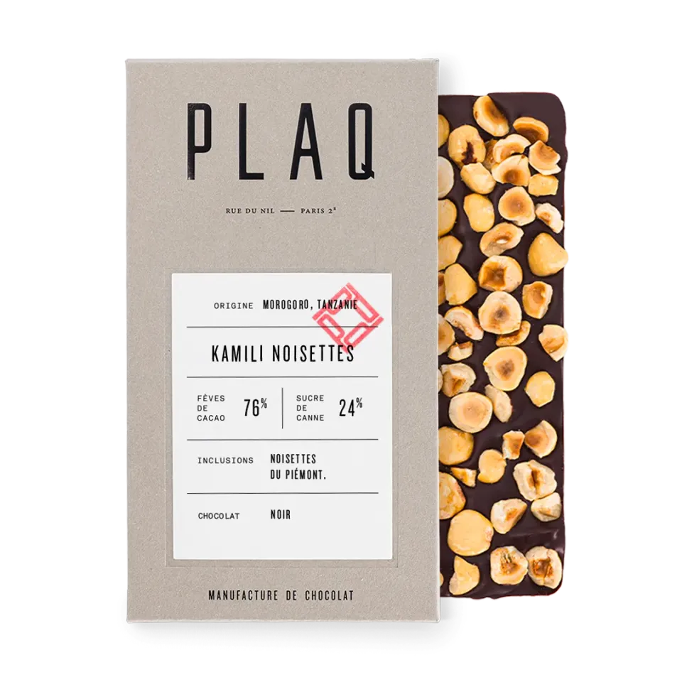 PLAQ Kamili Noisettes tablette noir noisettes entières