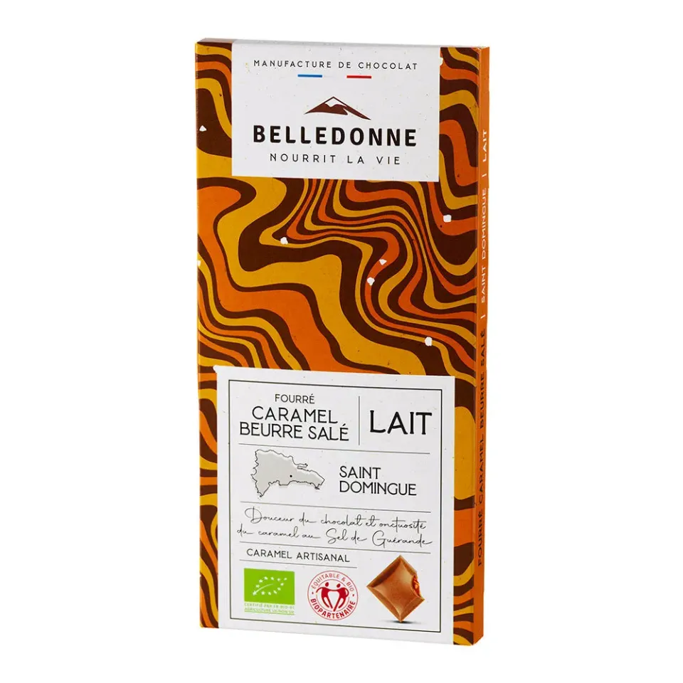 Belledonne Tablette Fourrée Lait Caramel Chocolat 80 g Beurre Salé