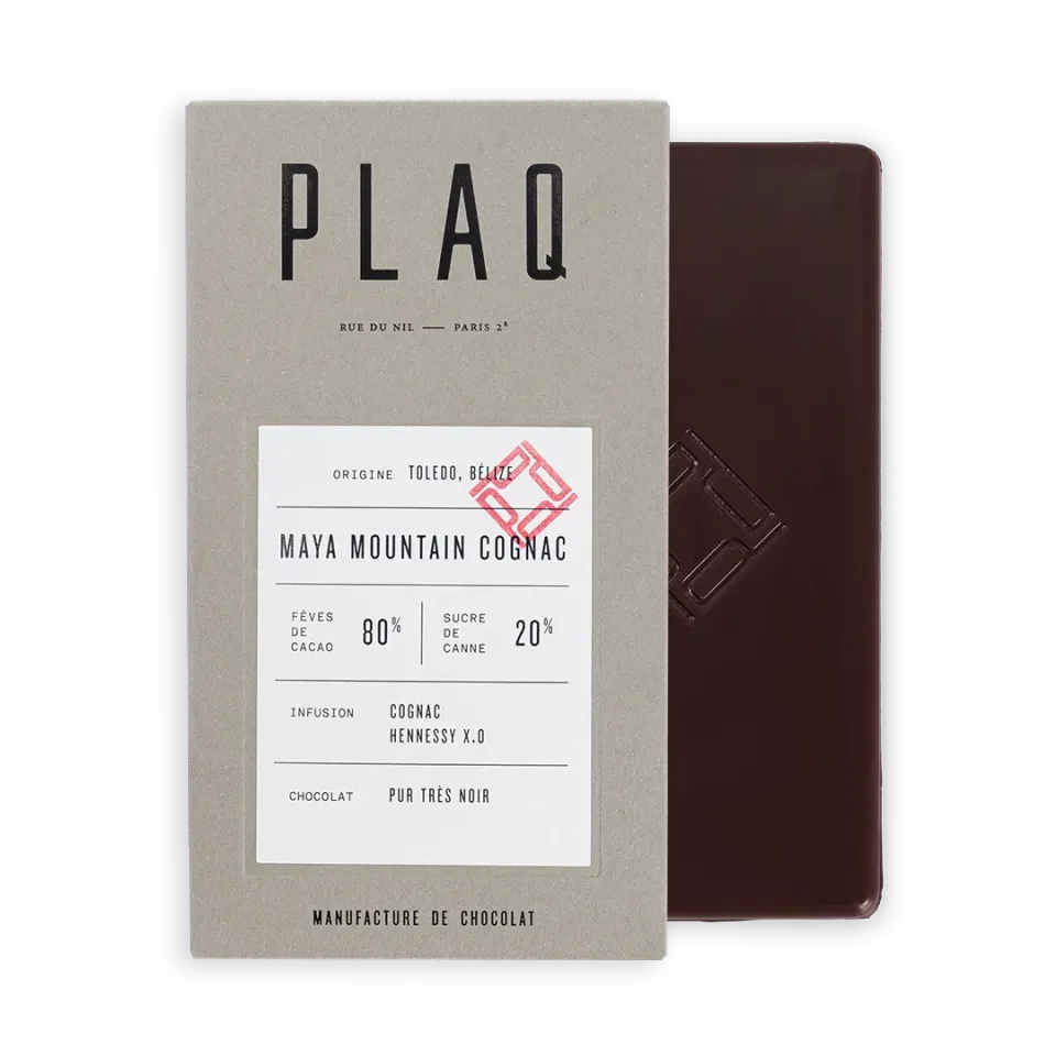 Plaq Maya Mountain 80% Cognac tablette chocolat