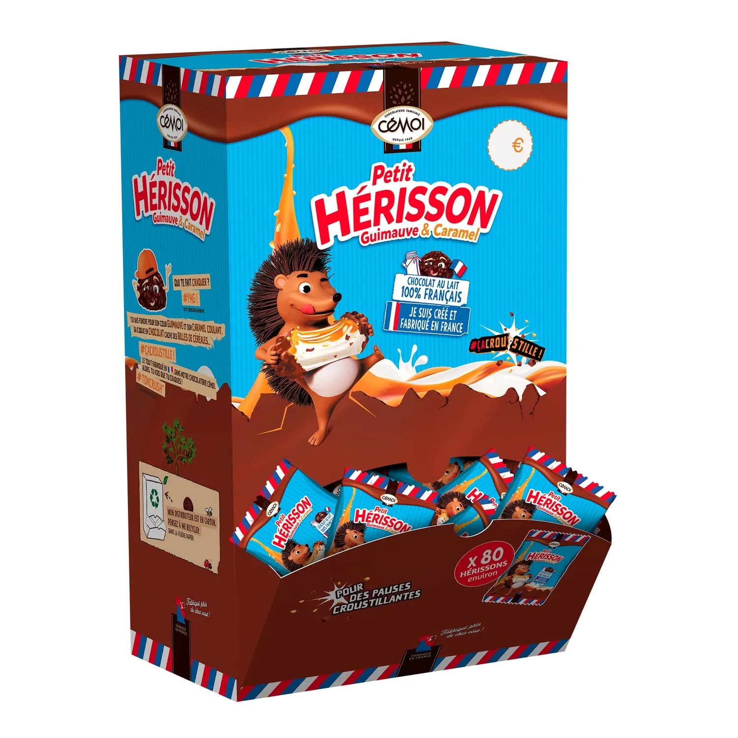 Cémoi Petit Hérisson guimauve lait caramel 80 pièces 920 g croustillant