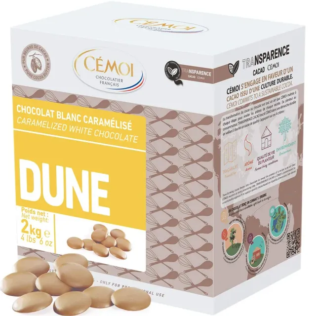 Cémoi Dune 29162 chocolat de couverture blanc caramélisé 2 kg