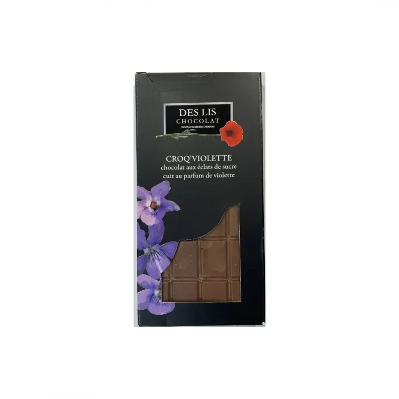 Des Lis Chocolat tablette Croq'Violette 100g florale