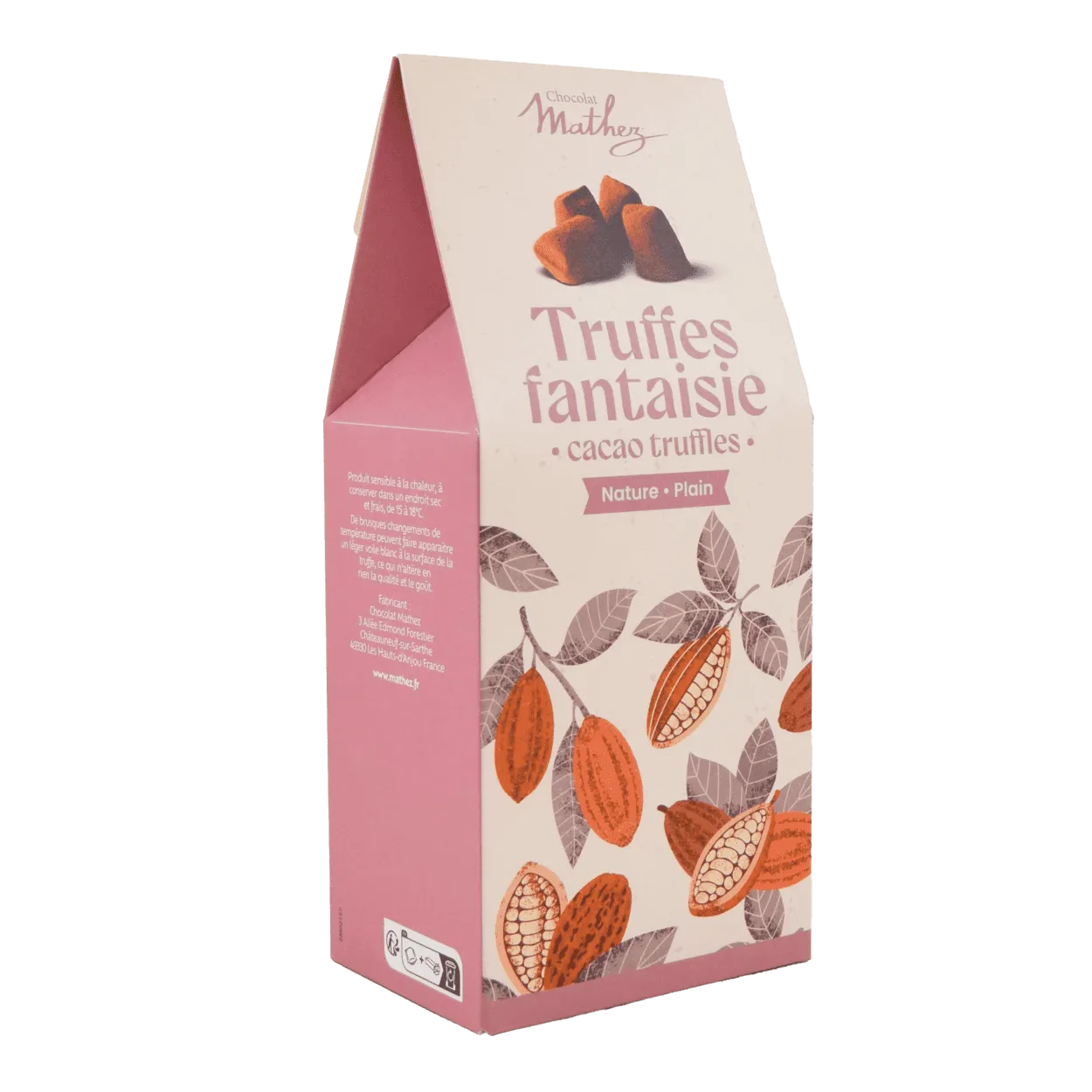 Mathez Natural étui truffes cacao fantaisie 200g