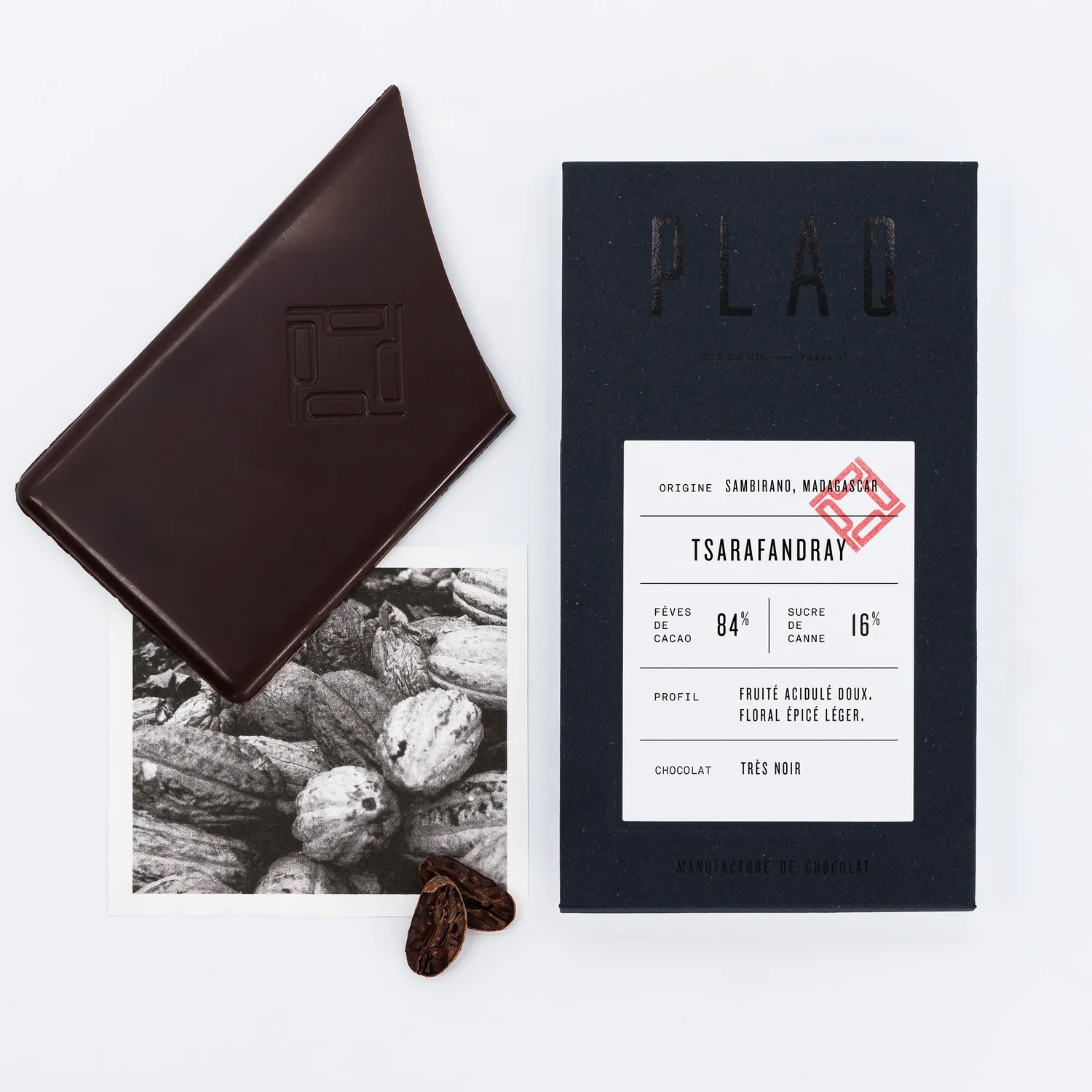 PLAQ Tsarafandray 84% tablette très noir