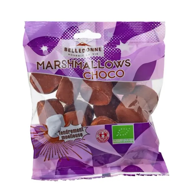 Belledonne Guimauve marshmallows chocolat au lait 130 g bio