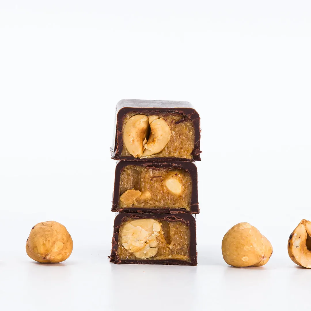 Plaq La Barre praliné noisettes chocolat noir Kamili 76%