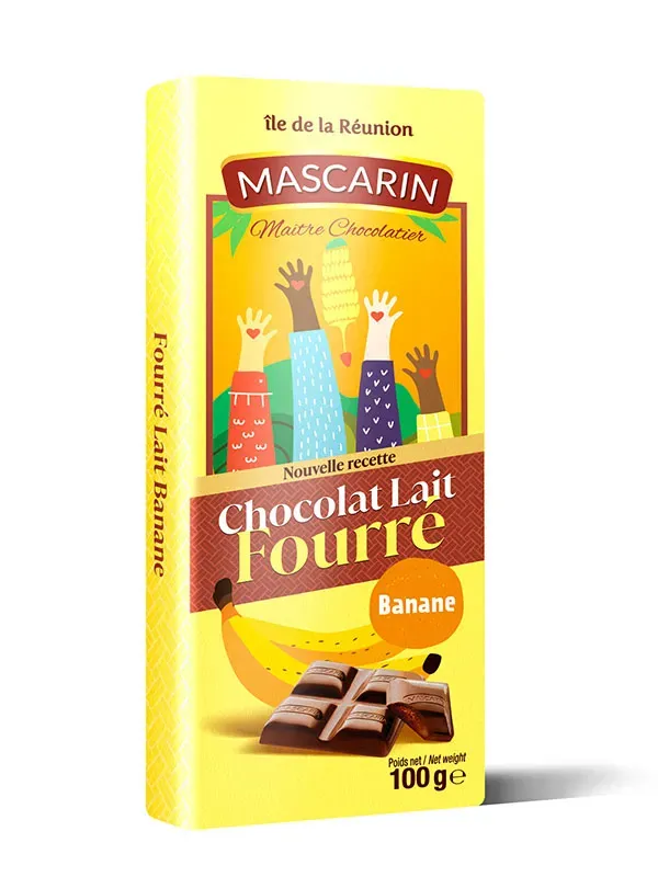 Mascarin Fourré chocolat au lait banane fruité