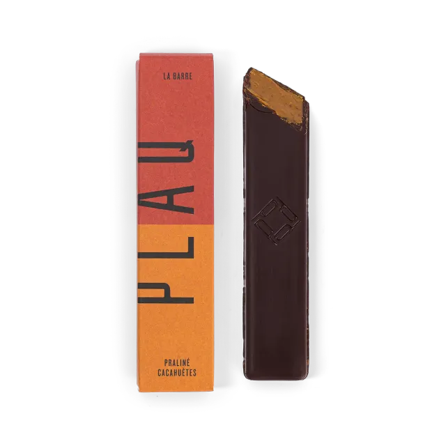 PLAQ barre praliné cacahuètes chocolat noir Kamili
