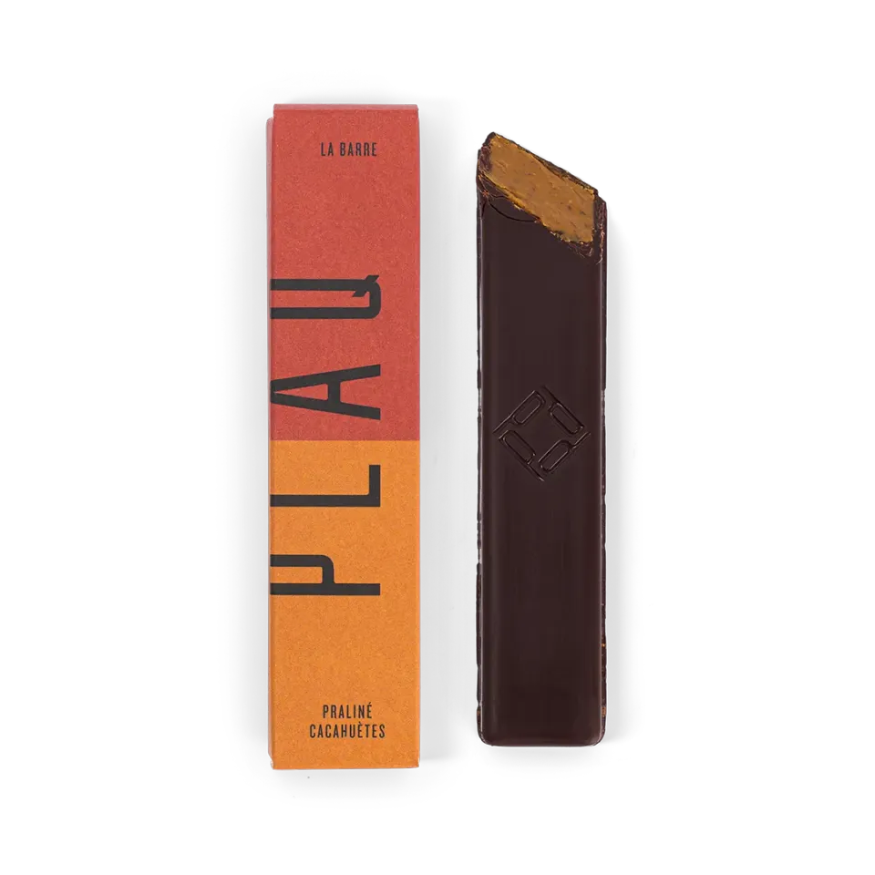 PLAQ barre praliné cacahuètes chocolat noir Kamili