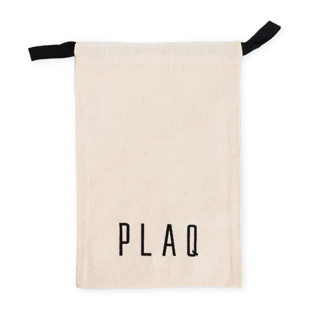 PLAQ pochon coton épais brodé réutilisable